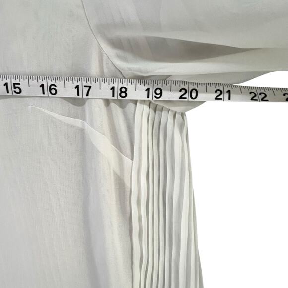 Ted Baker Jenya Blouse S Off White Black Pleated Peter Pan Collar Modest Chic - Picture 9 of 16